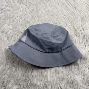 Ponyflo Women's OS Gray Nylon Bucket Hat Ponytail Hole Adjustable